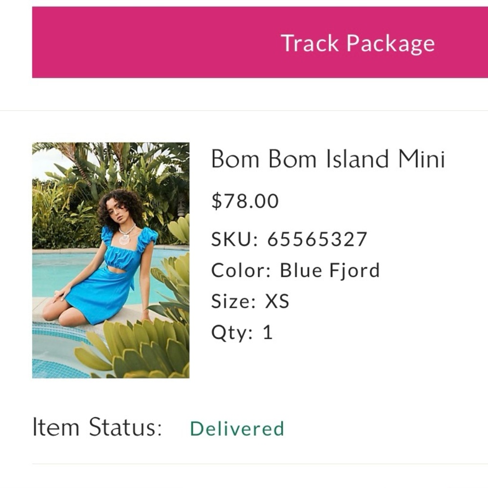 Free people Bom Bom Island Mini Blue Dress